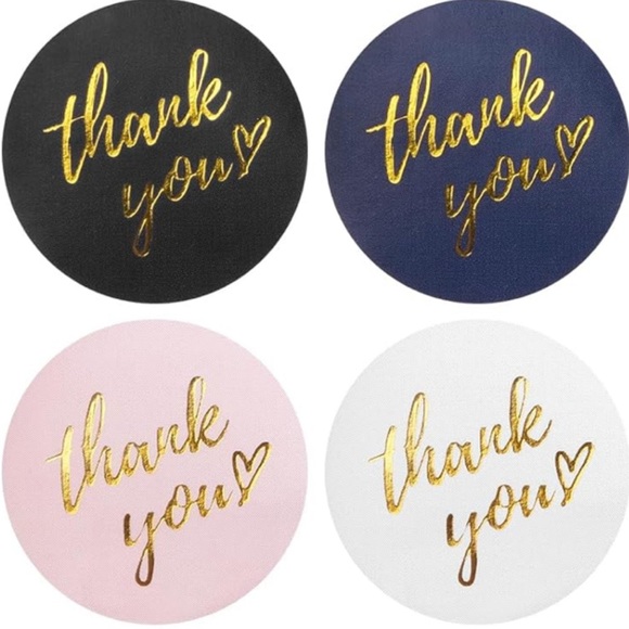 500 THANK YOU STICKERS 1 INCH SMALL BUSINESS THANKS - Picture 2 of 2